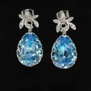Cubic Zirconia Detailed Orchid Earring With..