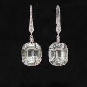 Wedding Earrings, Bridesmaid Earrings, Bride Earrings, Bridal Jewelry - Swarovski Clear Octagon Crystal Earring (E485)