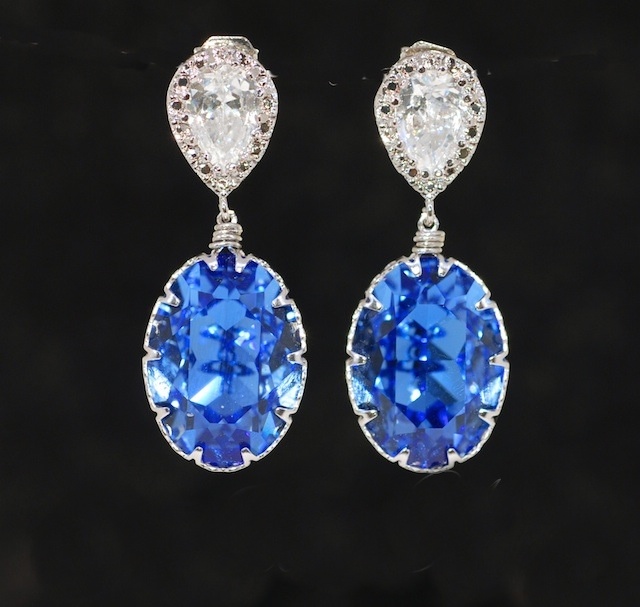 swarovski sapphire earrings